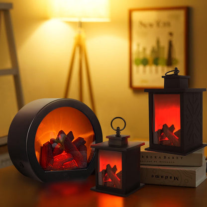 Fireplace Lantern Soft Light Energy Saving USB Rechargeable Simulation LED Flame Fireplace Lamp Home Decoration Craft