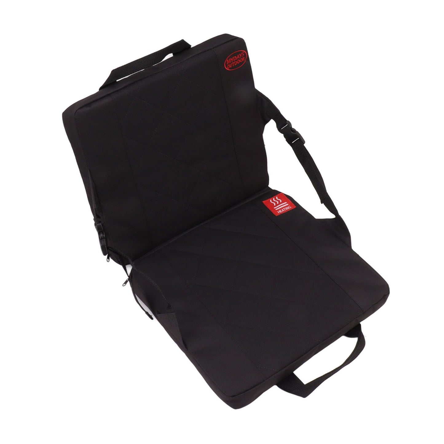 Portable Heating Pad Heated Stadium Cushion for Office Outdoor Camping Black