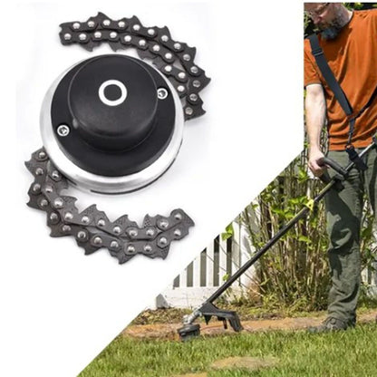 Chain Trimmer Head Grass Cutter Head Replacement Manganese Steel Lawn Mower Head 1in Hole