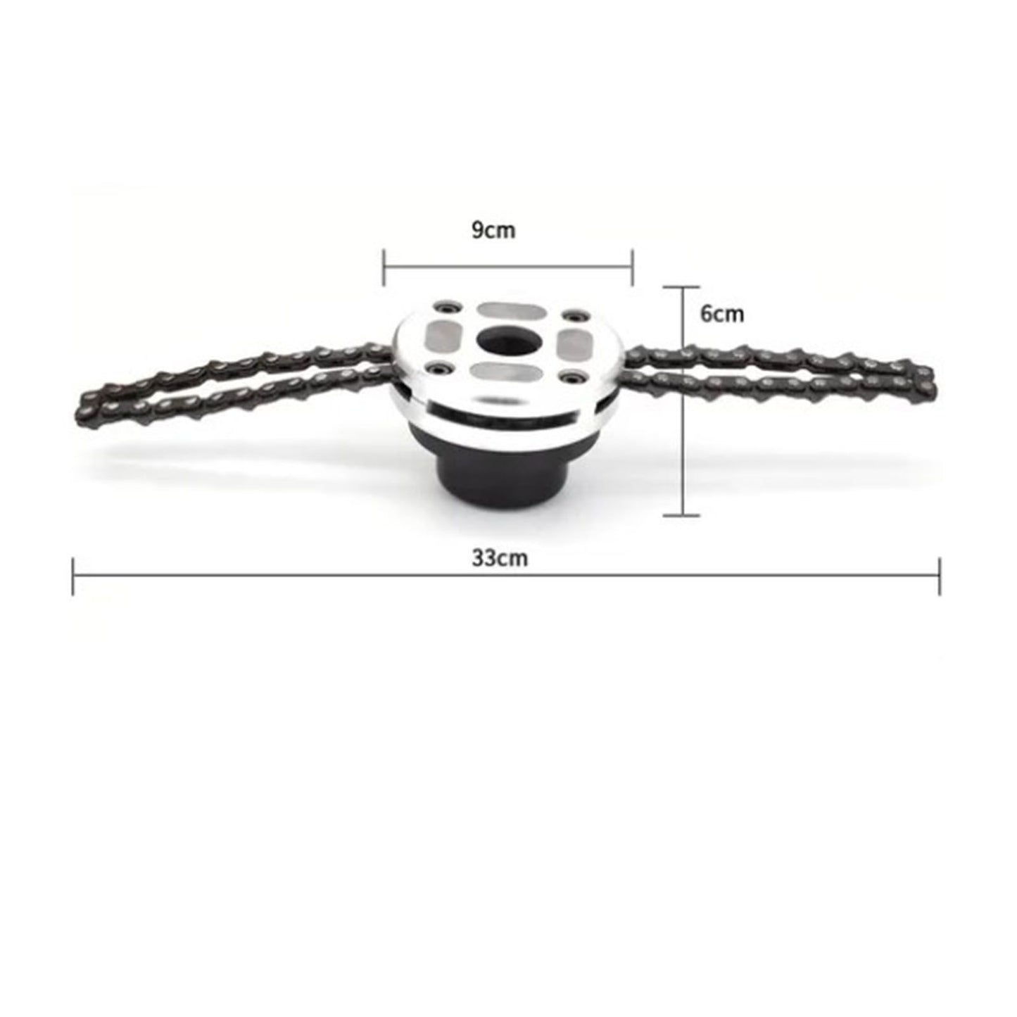 Chain Trimmer Head Grass Cutter Head Replacement Manganese Steel Lawn Mower Head 1in Hole