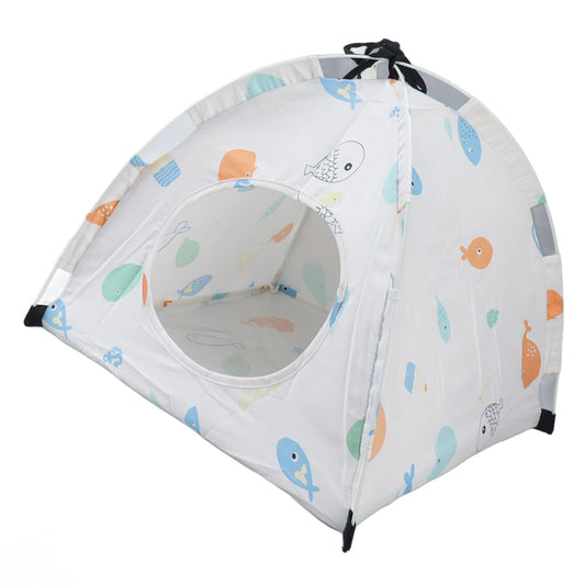 Pet Tent Cartoon Print Detachable Washable Portable Cat Tents for Cats Puppy Small Pets
