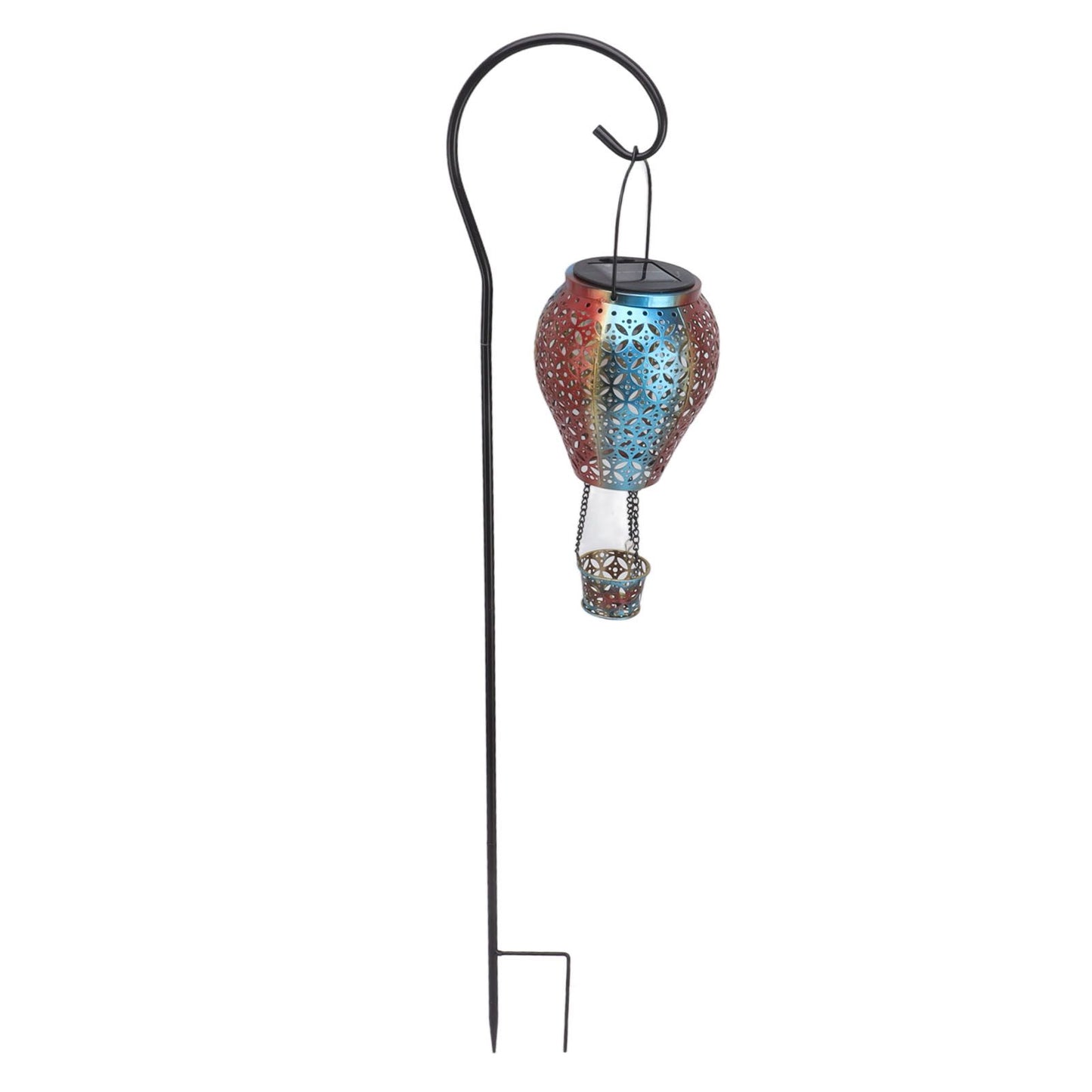 Hanging Solar Lantern Retro Hollowed Fire Balloon Style Warm Romatic Garden Solar Light for Outdoor Camping Backyard