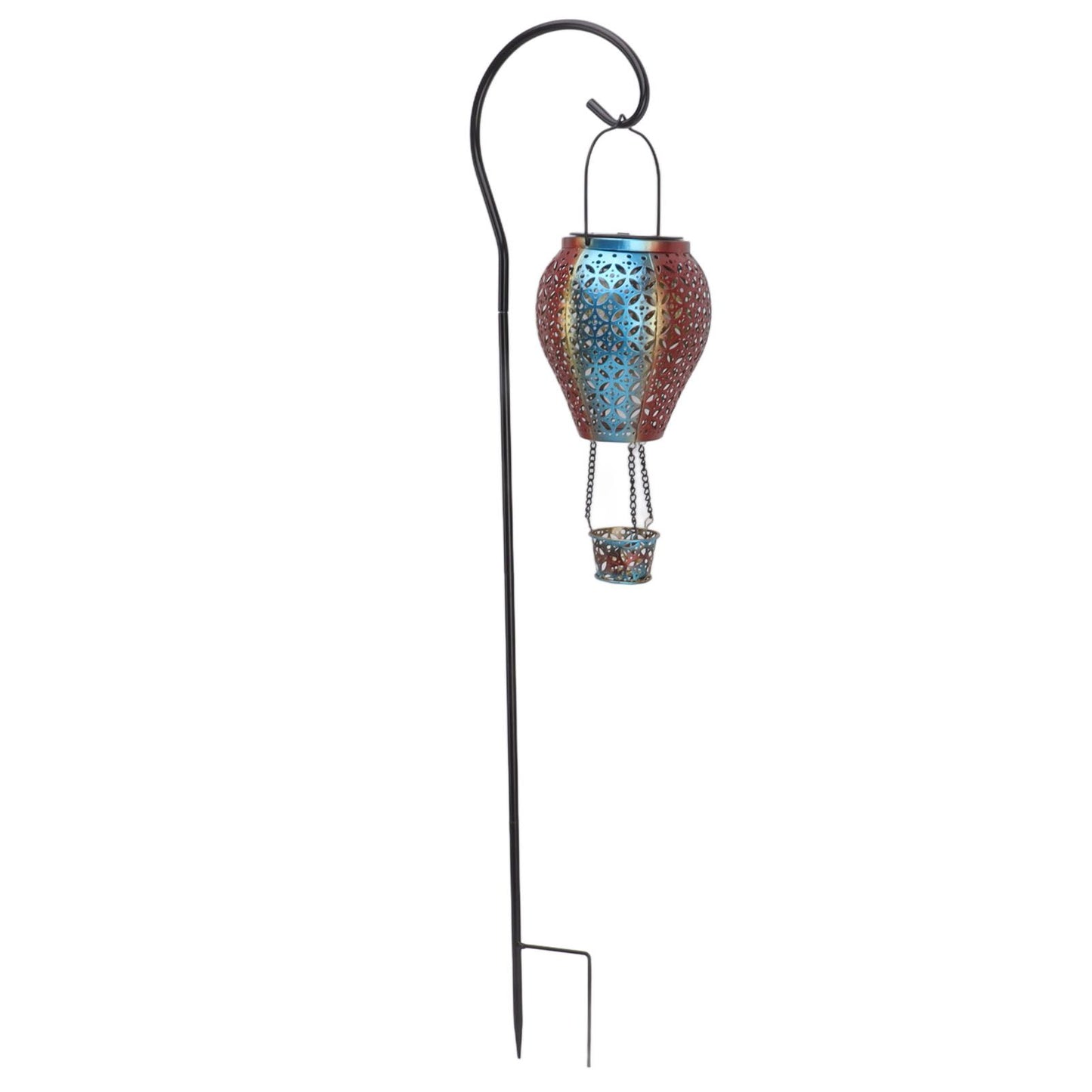 Hanging Solar Lantern Retro Hollowed Fire Balloon Style Warm Romatic Garden Solar Light for Outdoor Camping Backyard