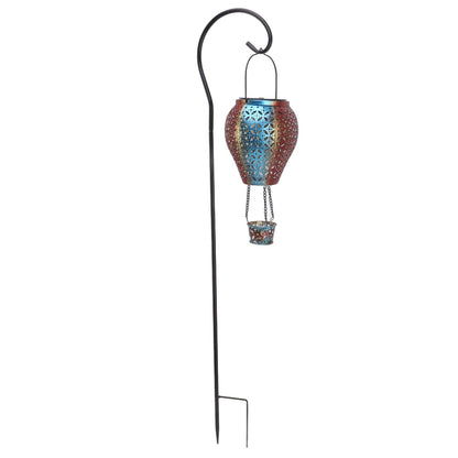 Hanging Solar Lantern Retro Hollowed Fire Balloon Style Warm Romatic Garden Solar Light for Outdoor Camping Backyard