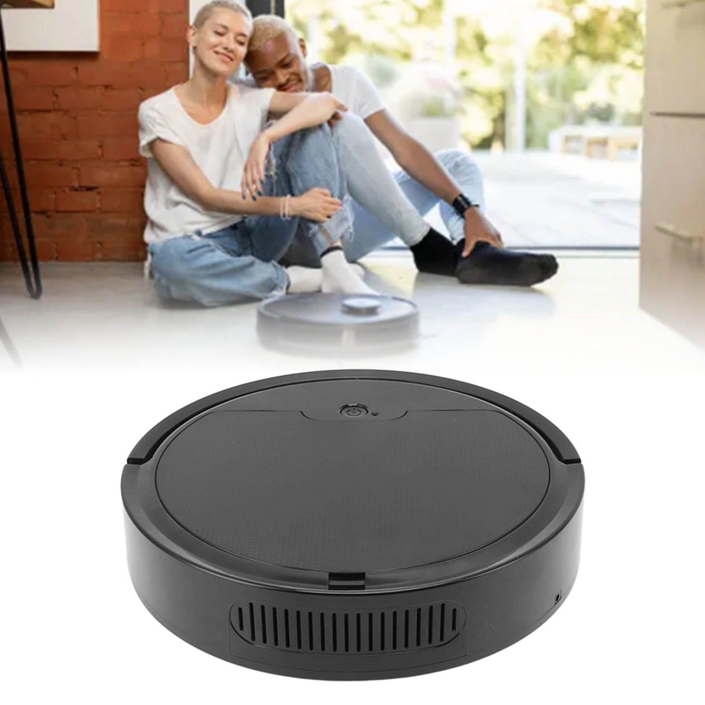 3 In 1 Robot Vacuum Cleaner USB Charging 1800Pa Suction Timing Function Smart Automatic Mop Sweeper with 400ML Dust Box Black