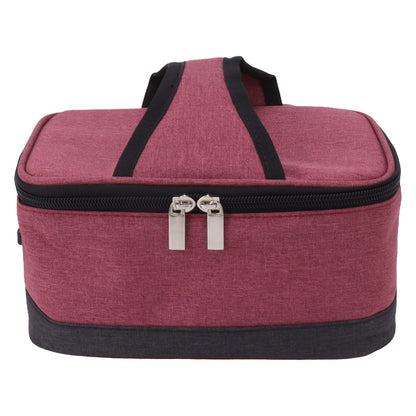 USB Heating Insulation Bag Portable Electric Heating Food Container Constant Temperature Heating Bag for Outdoor Wine Red