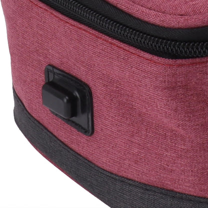 USB Heating Insulation Bag Portable Electric Heating Food Container Constant Temperature Heating Bag for Outdoor Wine Red