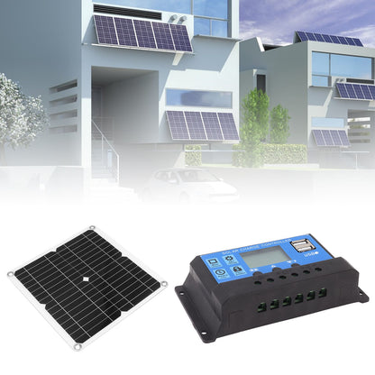 12W 12V Solar Panel Kit Semi Flexible Monocrystalline IP65 Waterproof Portable Solar Charger with 100A Controller for RV