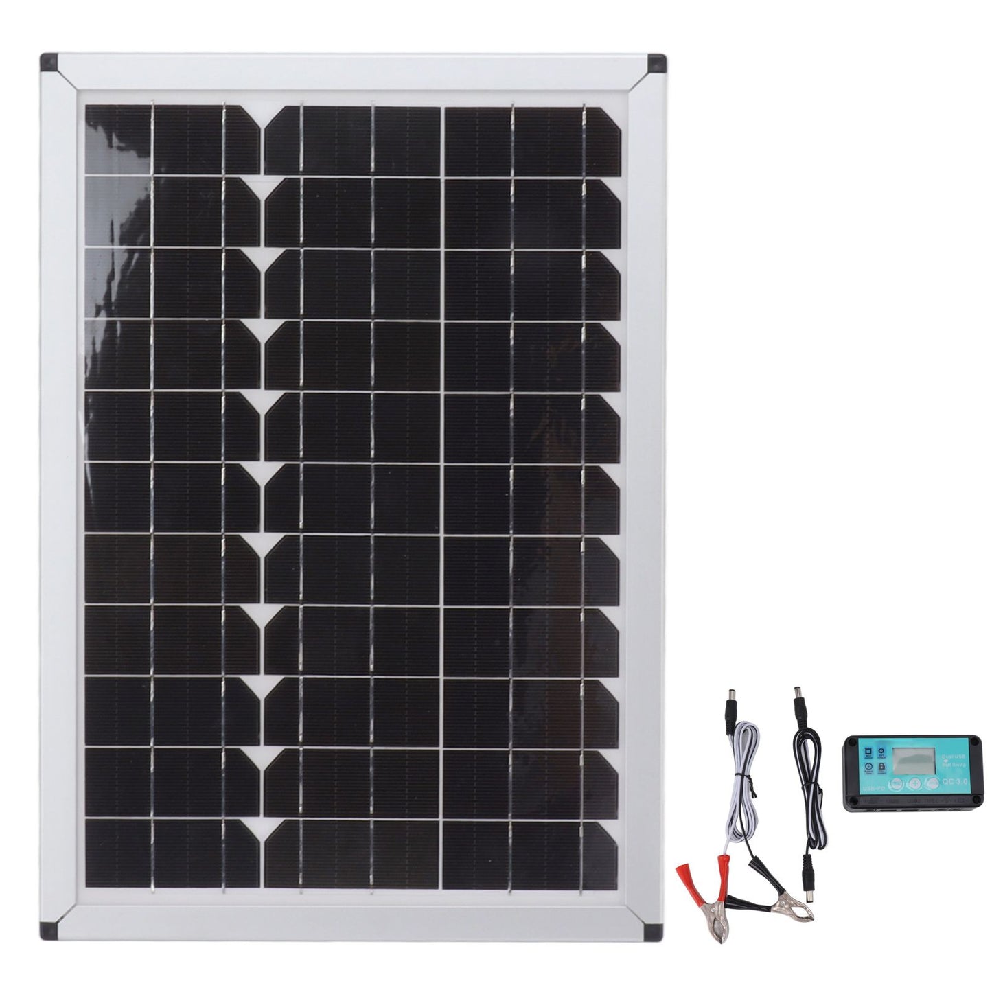 100W 18V Solar Panel Battery Charger Kit Monocrystalline Silicon Solar Panel with Dual USB Controller for Car RV Marine Boat