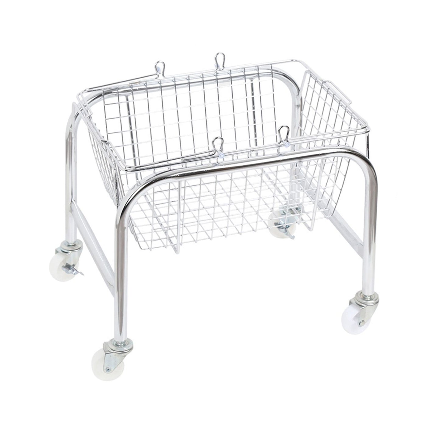Storage Basket Convenient High Load Bearing Capacity for Bedroom Kitchen Dormitory Supplies Plastic Rolling Wheel + Storage Basket