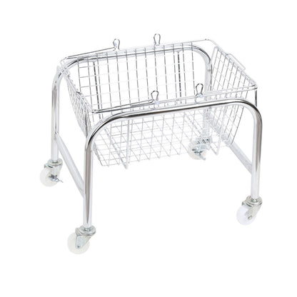 Storage Basket Convenient High Load Bearing Capacity for Bedroom Kitchen Dormitory Supplies Plastic Rolling Wheel + Storage Basket