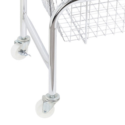 Storage Basket Convenient High Load Bearing Capacity for Bedroom Kitchen Dormitory Supplies Plastic Rolling Wheel + Storage Basket