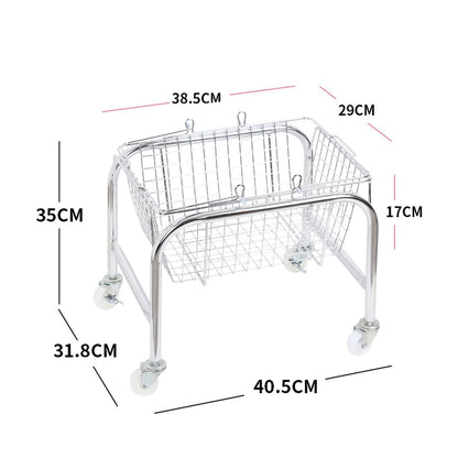 Storage Basket Convenient High Load Bearing Capacity for Bedroom Kitchen Dormitory Supplies Plastic Rolling Wheel + Storage Basket