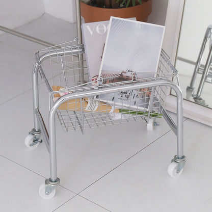 Storage Basket Convenient High Load Bearing Capacity for Bedroom Kitchen Dormitory Supplies Plastic Rolling Wheel + Storage Basket