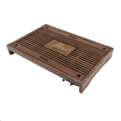 Water Storage Tea Tray with Drainage Tool Hose Non Fading Water Drainage Tea Serving Tray for Home Type A Light Black