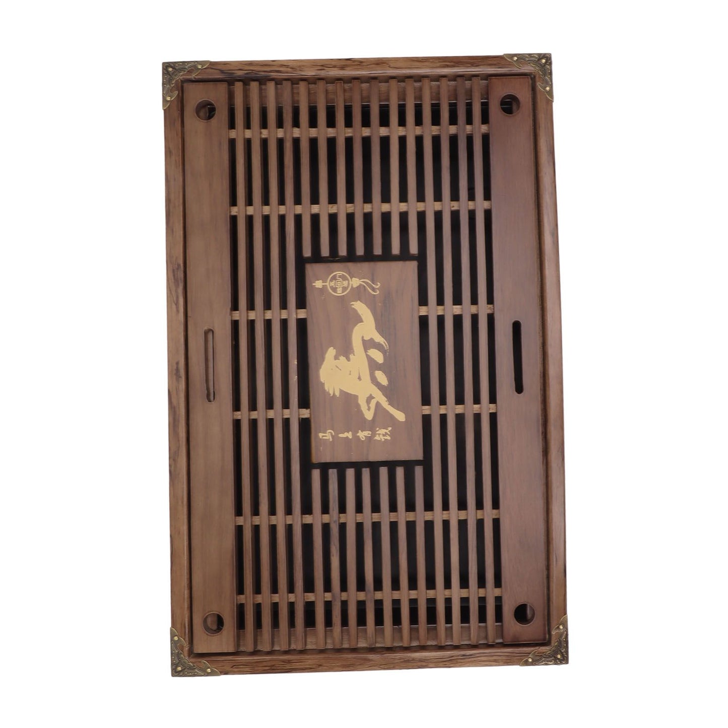 Water Storage Tea Tray with Drainage Tool Hose Non Fading Water Drainage Tea Serving Tray for Home Type A Light Black