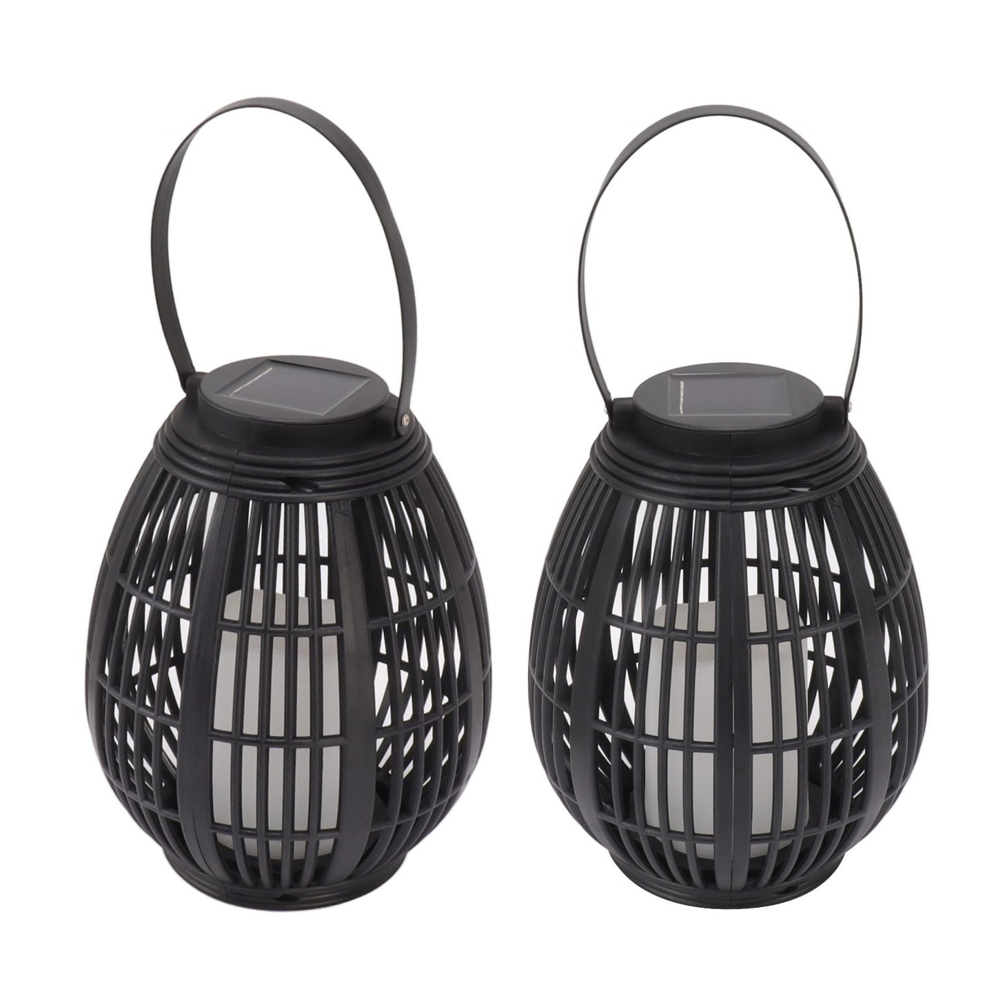 Solar Garden Lantern LED Outdoor Solar Lantern Waterproof Decorative Rattan Lantern For Patio Pathway Courtyard