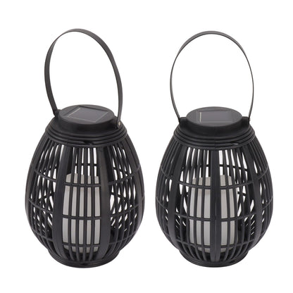 Solar Garden Lantern LED Outdoor Solar Lantern Waterproof Decorative Rattan Lantern For Patio Pathway Courtyard