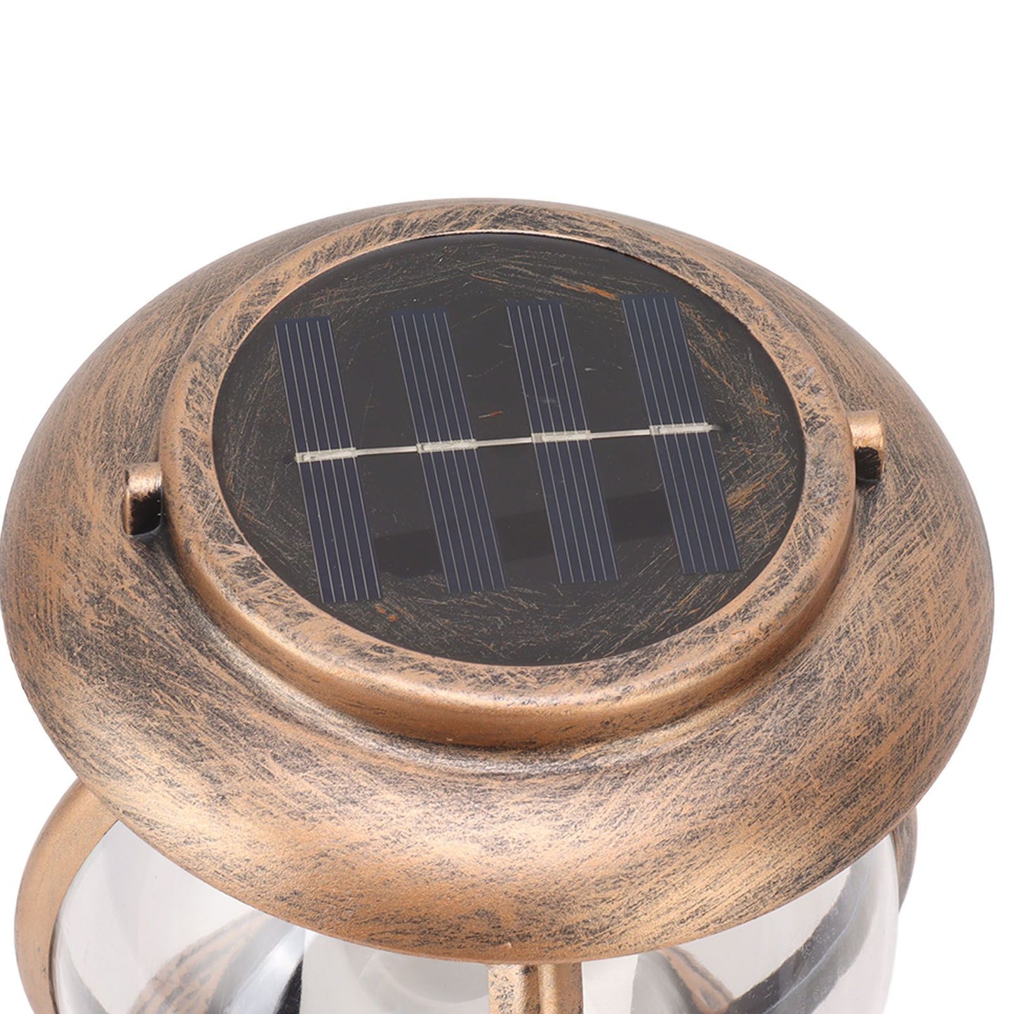 Brass Color Courtyard Solar Powered Hanging Lantern Light IP44 Waterproof Garden LED Lantern Lamp for Yard