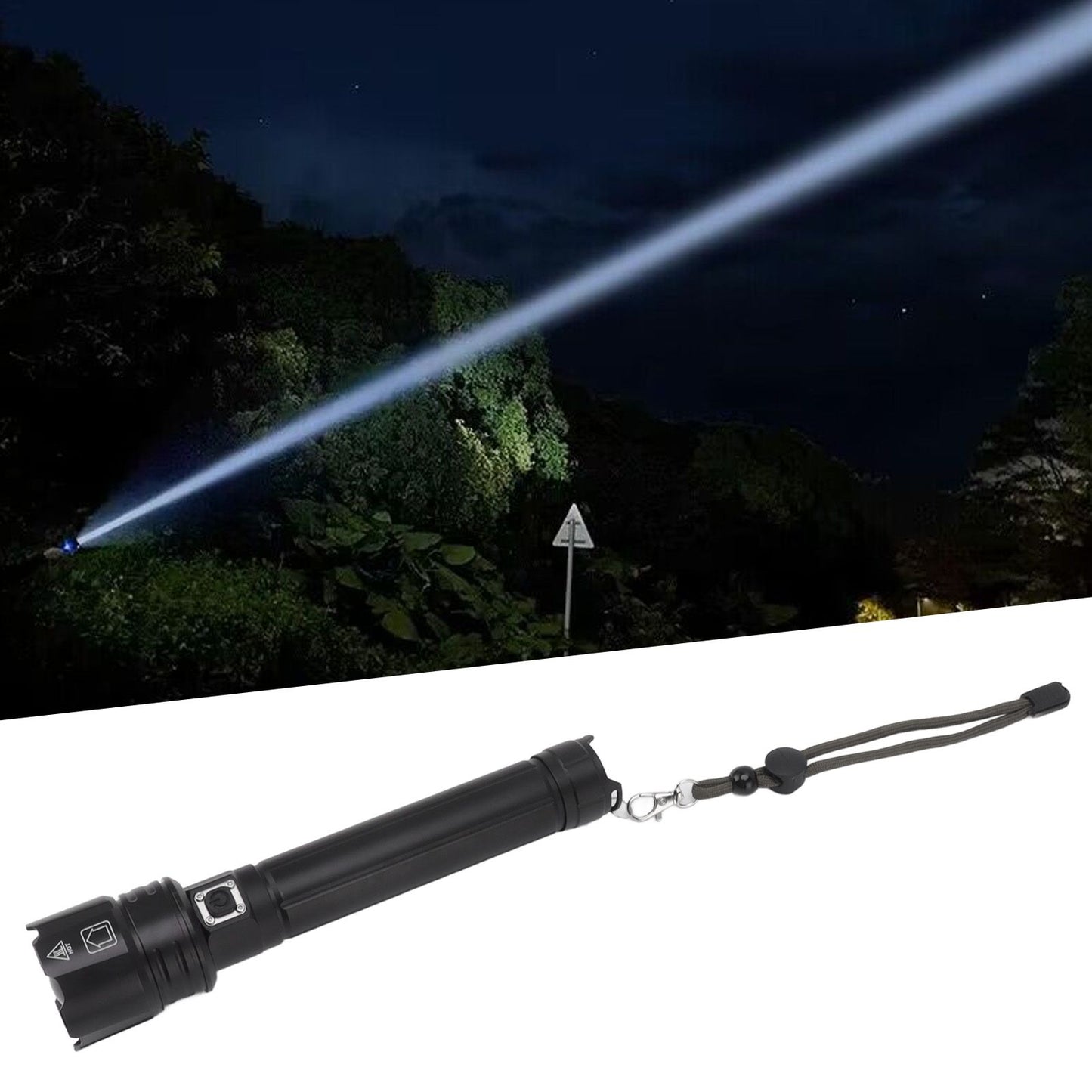10000LM LED Flashlight USB Rechargeable Portable Adjustable Brightness Waterproof Zoom Flashlight For Hiking Camping Climbing