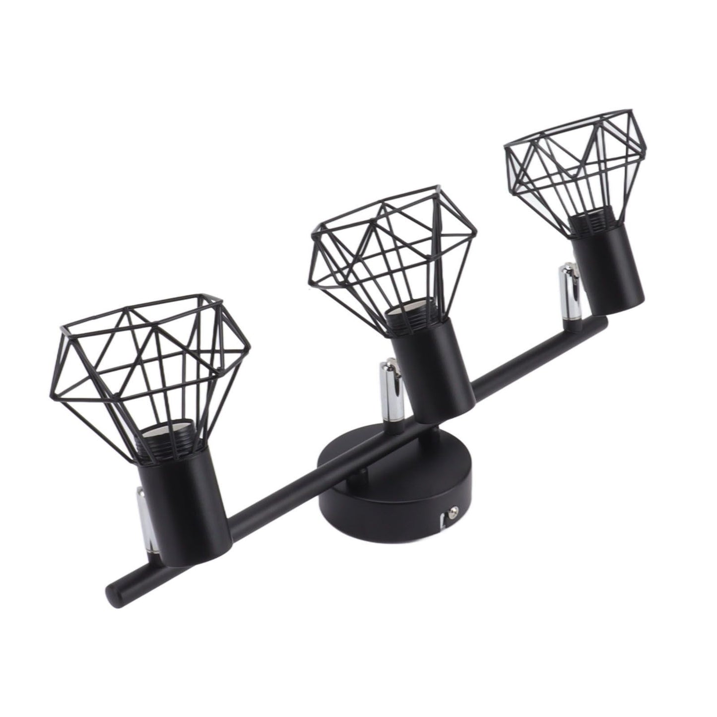 3 Light Track Lighting Kit Rotatable Heads Matte Black Finish Modern Fashionable Ceiling Spotlight 85‑265V