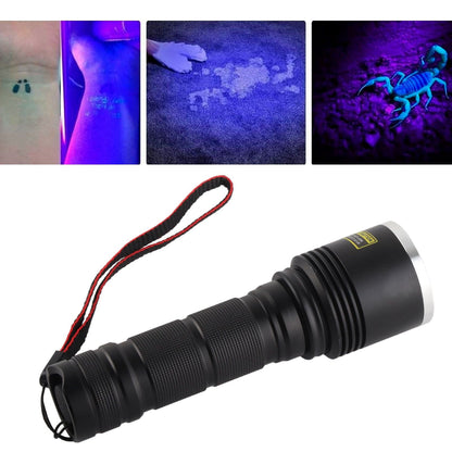 UV Flashlight LED 365nm Blacklight Torch Aluminium Alloy Shell Ultraviolet Flashlight 40W 1800mW