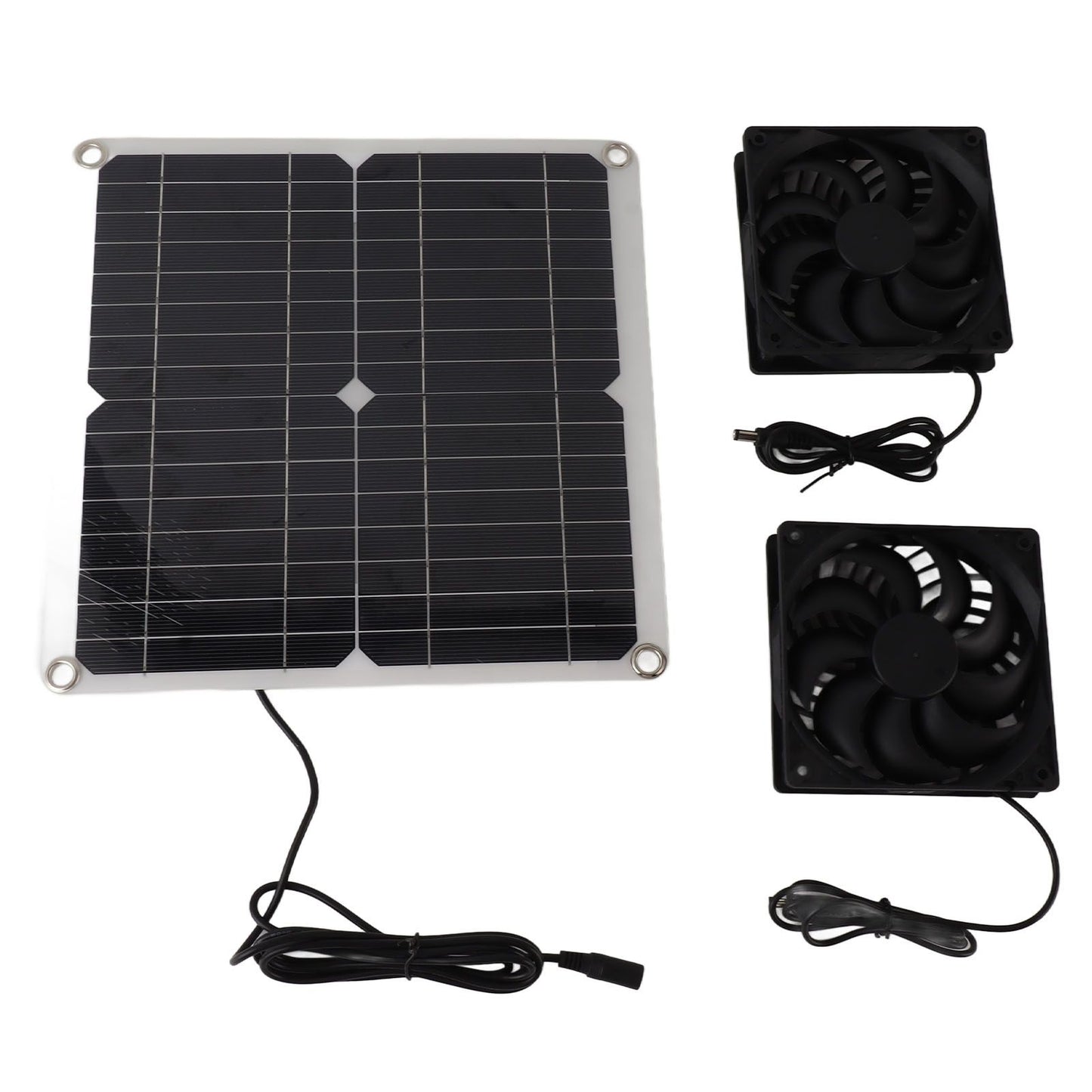 12W 12V Solar Panel Powered Fan Efficient Energy Conversion Solar Panel Dual Fan Kit