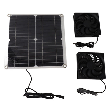 12W 12V Solar Panel Powered Fan Efficient Energy Conversion Solar Panel Dual Fan Kit