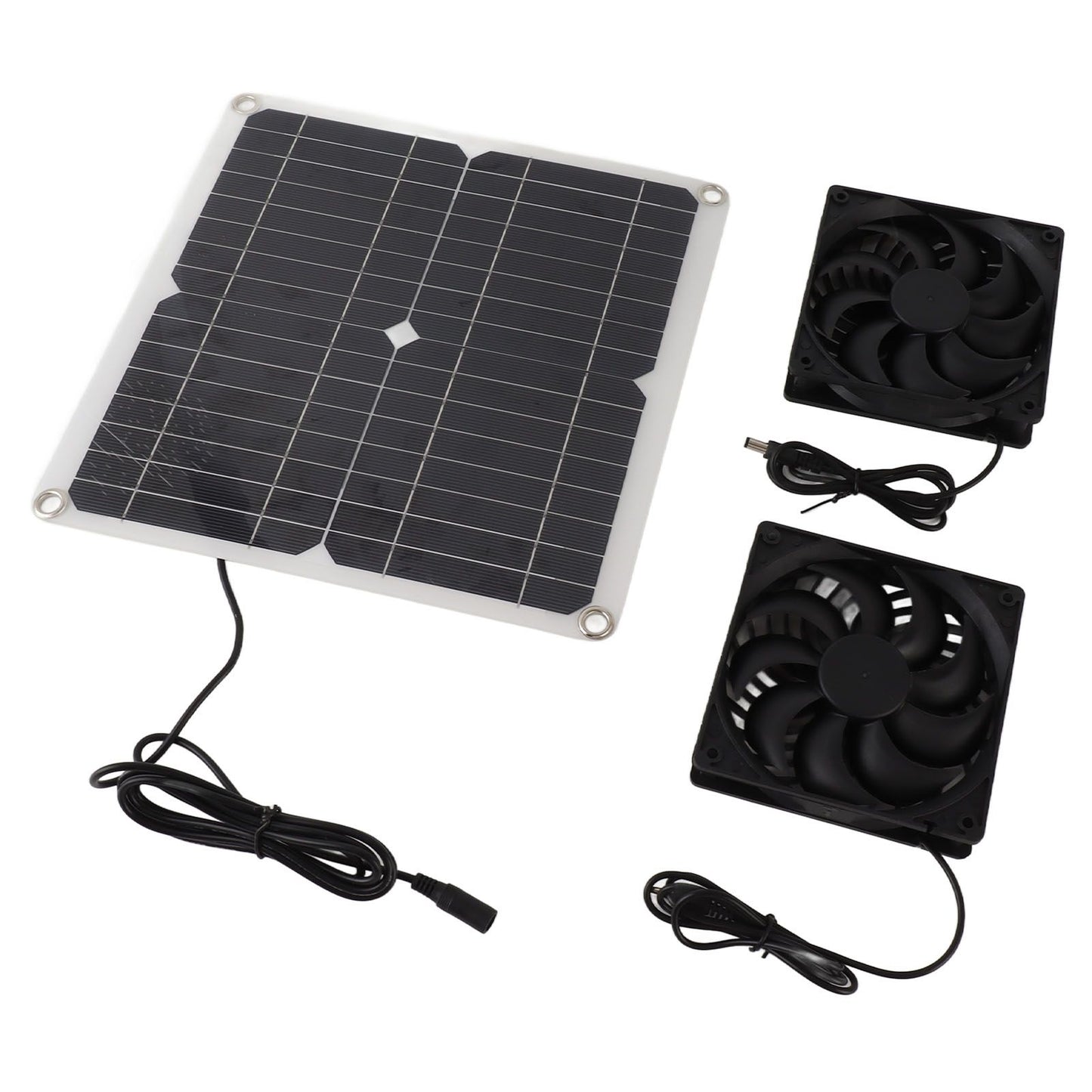 12W 12V Solar Panel Powered Fan Efficient Energy Conversion Solar Panel Dual Fan Kit