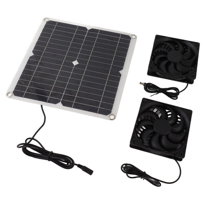 12W 12V Solar Panel Powered Fan Efficient Energy Conversion Solar Panel Dual Fan Kit