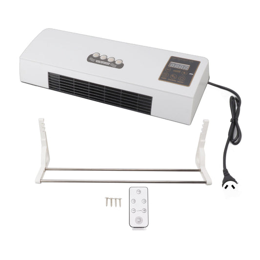 1800W Electric Space Heater for Indoor with Remote Wall Mounted Heater Fan Combo Low Noise Timing Function for Home Office 220V Prise UA