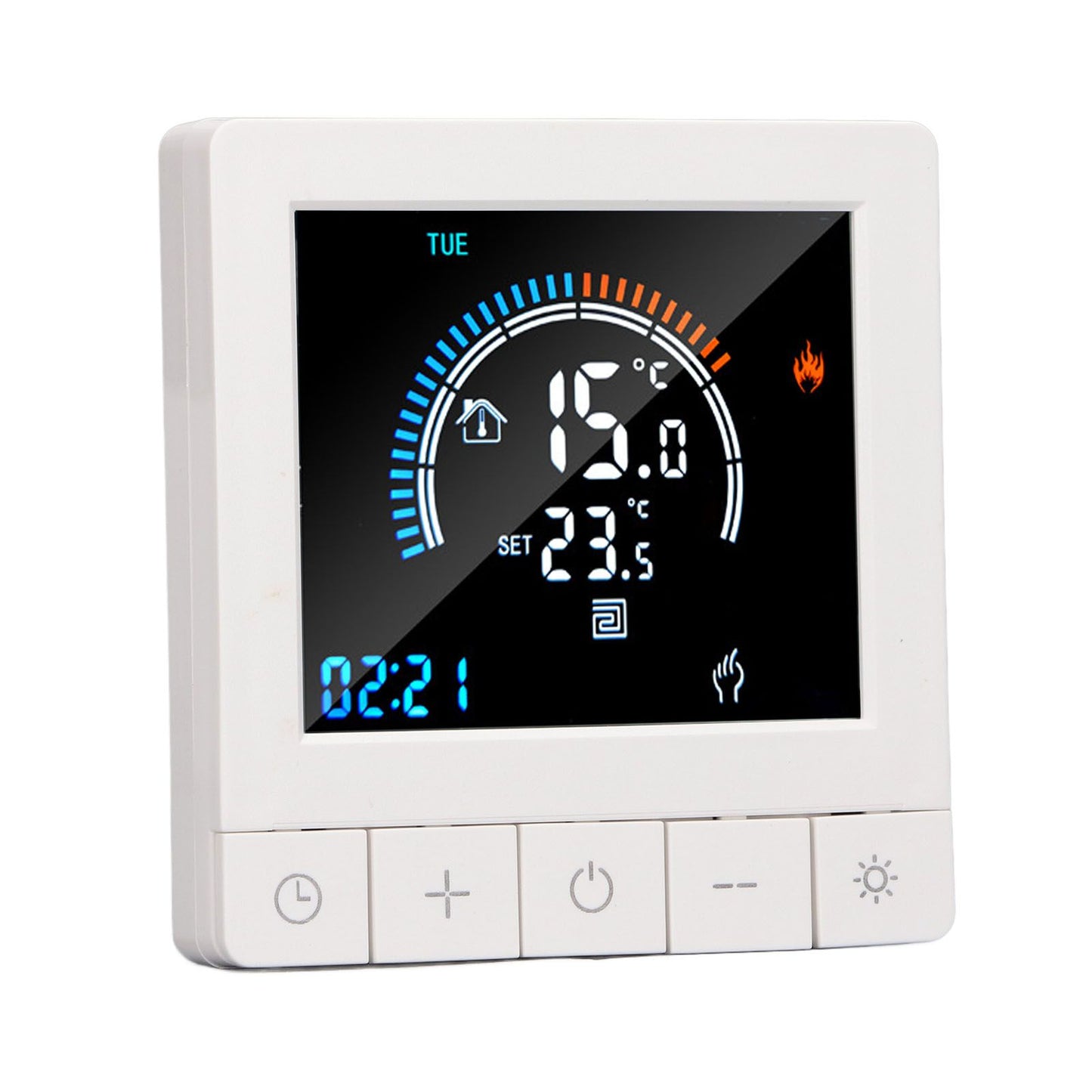 Programmable Smart Thermostat Electric Heating Smart Thermostat Digital LCD Display Temperature Controller for Home Hotels AC 90V‑240V 16A Regular Style