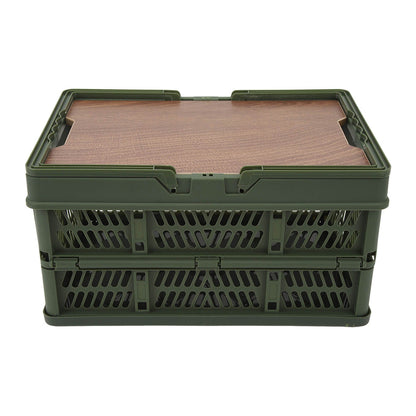 Camping Picnic Basket Foldable Large Capacity Multifunction Handheld Camping Storage Basket Camping Storage Box Green S