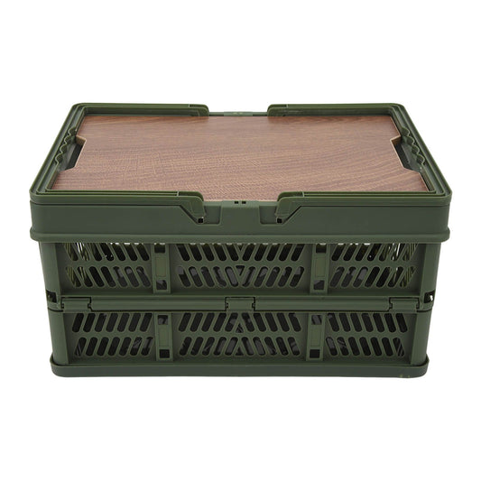 Camping Picnic Basket Foldable Large Capacity Multifunction Handheld Camping Storage Basket Camping Storage Box Green S