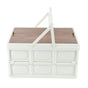 Camp Box Outdoor Camping Portable Storage Box with Handle Removable Foldable Camping Portable Wooden Lid Storage Box S