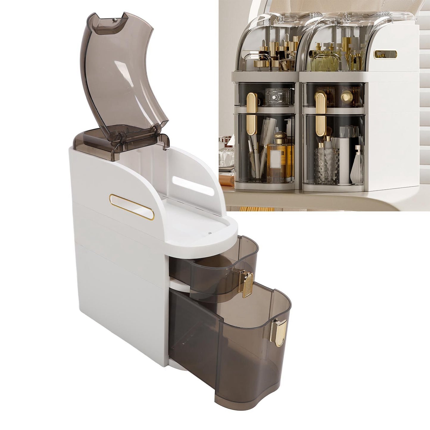 Small Spaces Gaps Cabinet Clear Drawers Narrow Tall Slim Seam Cabinet Vertical Storage Unit for Bathroom Kitchen A