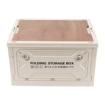 Collapsible Camping Storage Box Pulley Design Waterproof 5 Sides Opening Camping Folding Storage Bins for Car Outdoor White