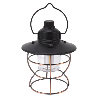 LED Camping Lantern Portable 3 Light Modes USB Charge Stepless Dimming LED Vintage Lantern for Hiking Camping Emergency