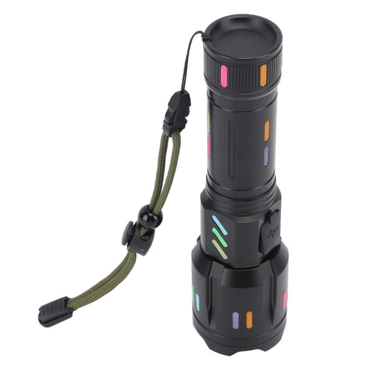 LED Flashlights High Powered Zoomable Handheld Torch Outdoor White Laser Long Range Flashlight with Battery Level Display