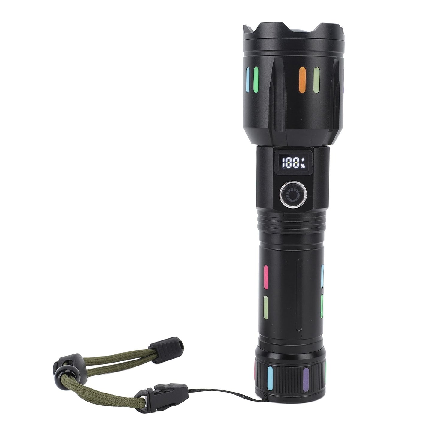LED Flashlights High Powered Zoomable Handheld Torch Outdoor White Laser Long Range Flashlight with Battery Level Display