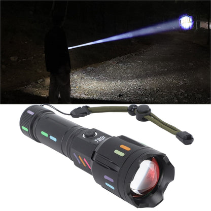 LED Flashlights High Powered Zoomable Handheld Torch Outdoor White Laser Long Range Flashlight with Battery Level Display