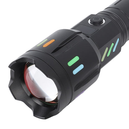 LED Flashlights High Powered Zoomable Handheld Torch Outdoor White Laser Long Range Flashlight with Battery Level Display
