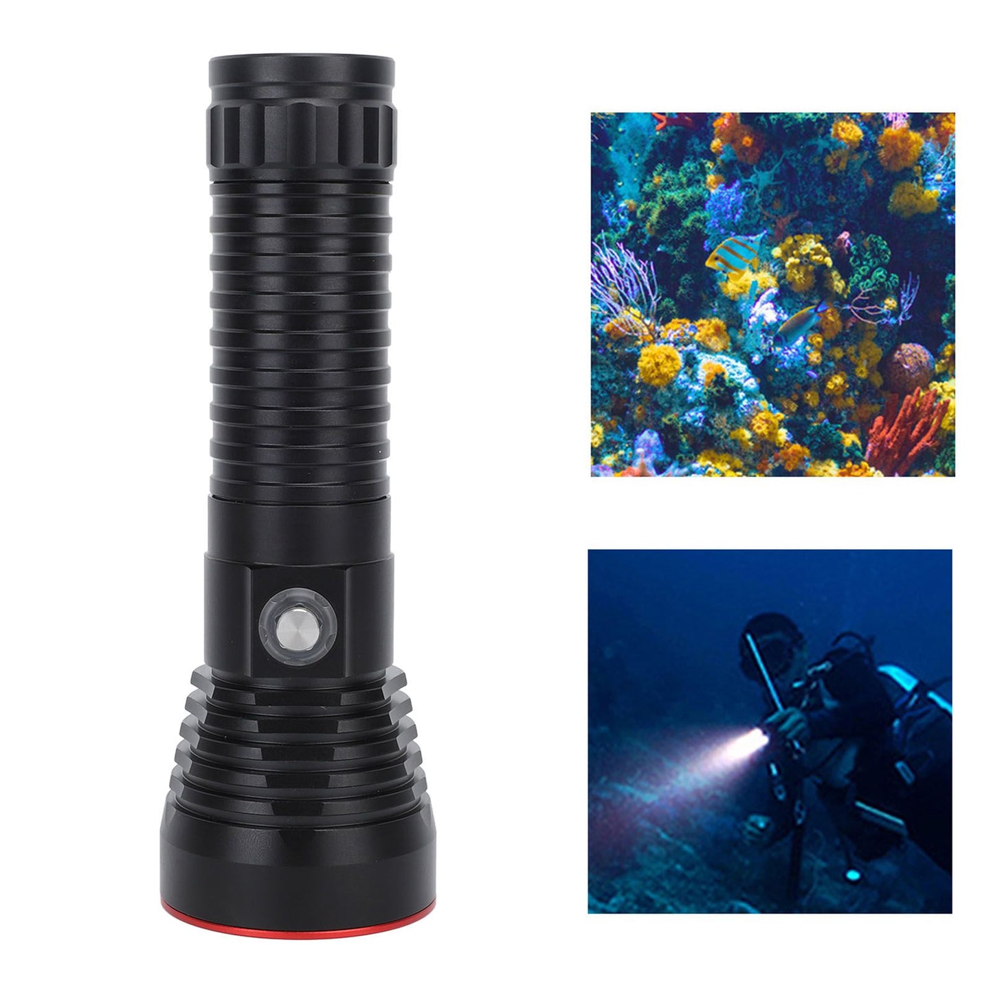 LED Dive Torch 5000k 2000LM IPX8 Waterproof Professional Underwater 100m Diving Flashlight