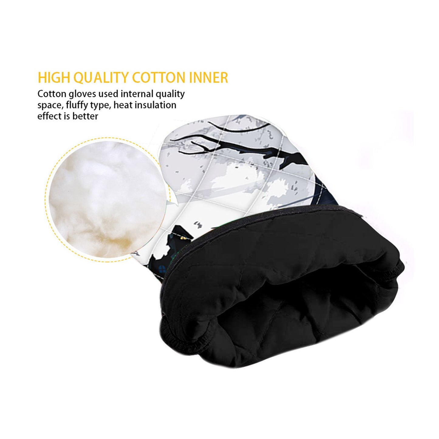 Halloween Baking Insulation Gloves Oven Microwave Oven Gloves Mat Set V1294-YM220920HR03-1-0421