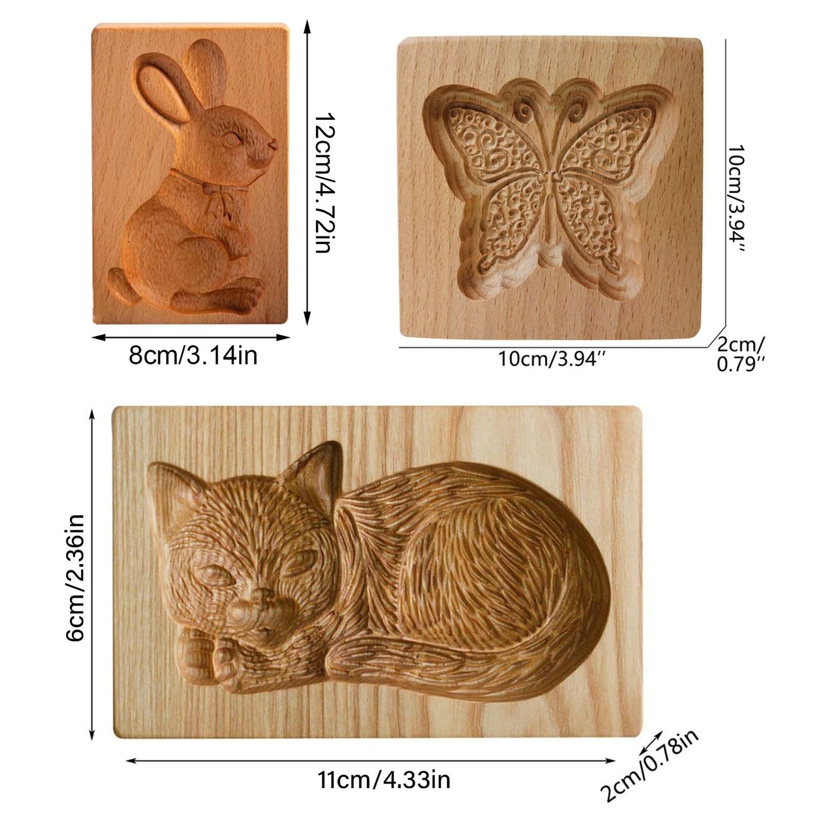 Cookie Embossing Molds Wooden Cookie Molds Biscuit Press Stamp Mold Baking Tools V1294-YM220923GW01-10-0421