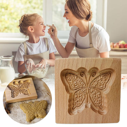 Cookie Embossing Molds Wooden Cookie Molds Biscuit Press Stamp Mold Baking Tools V1294-YM220923GW01-10-0421