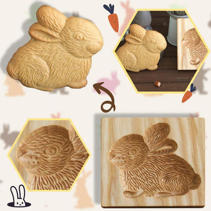 Cookie Embossing Molds Wooden Cookie Molds Biscuit Press Stamp Mold Baking Tools V1294-YM220923GW01-10-0421