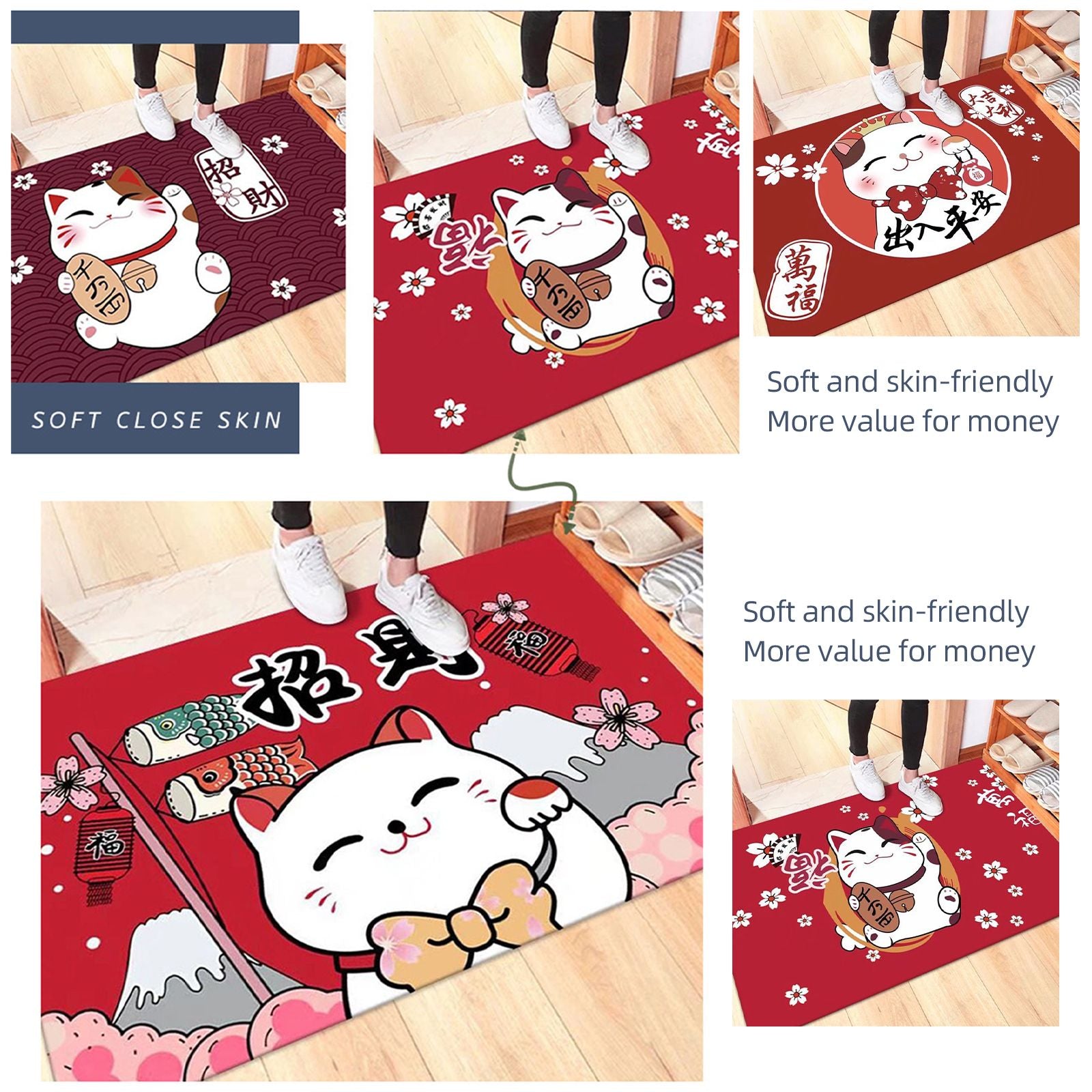 Kitchen Mat Floor Mat Rug Doormat 60x90cm Home Decoration Cat Pattern for Office Hotel V1294-YM220923HR09-2-0421