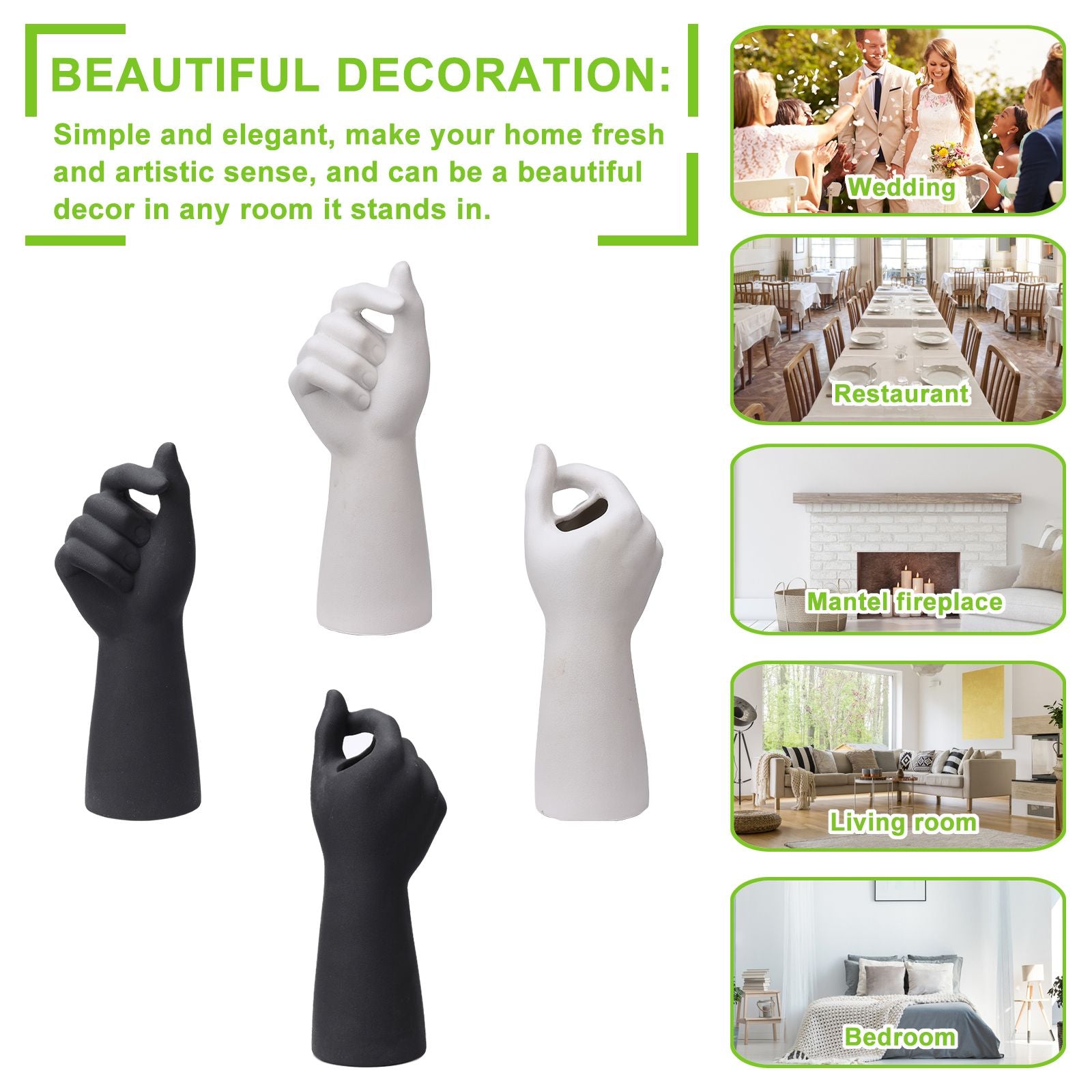 Table Vase White Color 10cm Long Ceramic Vases Decorative V1294-YM220927TW05-1-0421