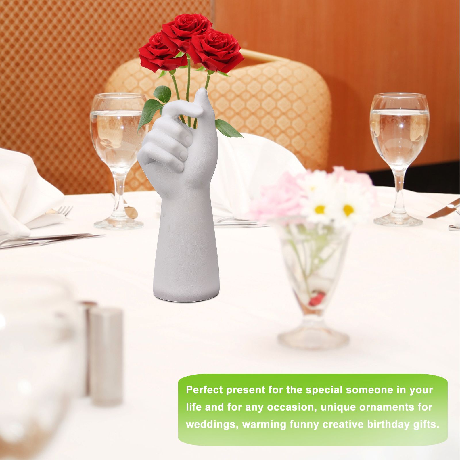 Table Vase White Color 10cm Long Ceramic Vases Decorative V1294-YM220927TW05-1-0421